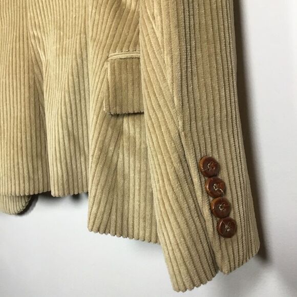 Vintage 100% cotton corduroy blazer coat XS/S/34 jacket equestrian tan - Picture 10 of 10